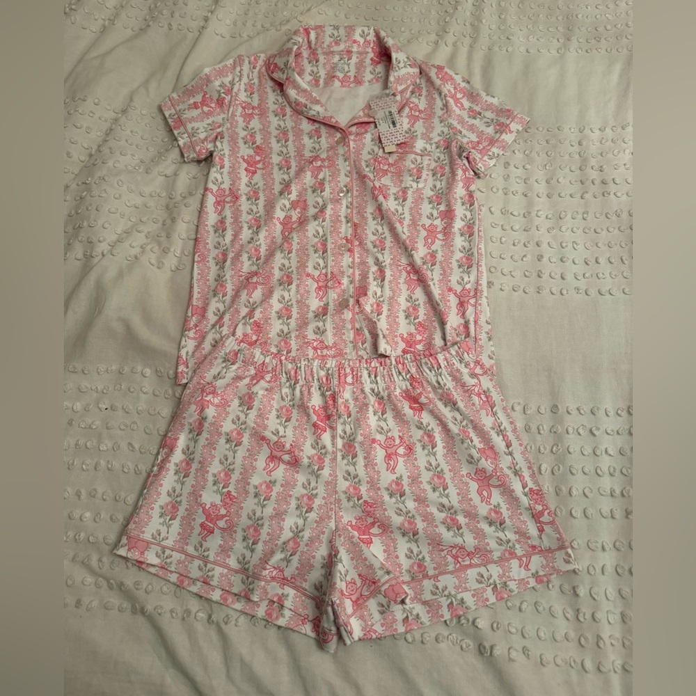 Roller Rabbit x Love Shack Fancy Pajama Set Heirloom Monkey